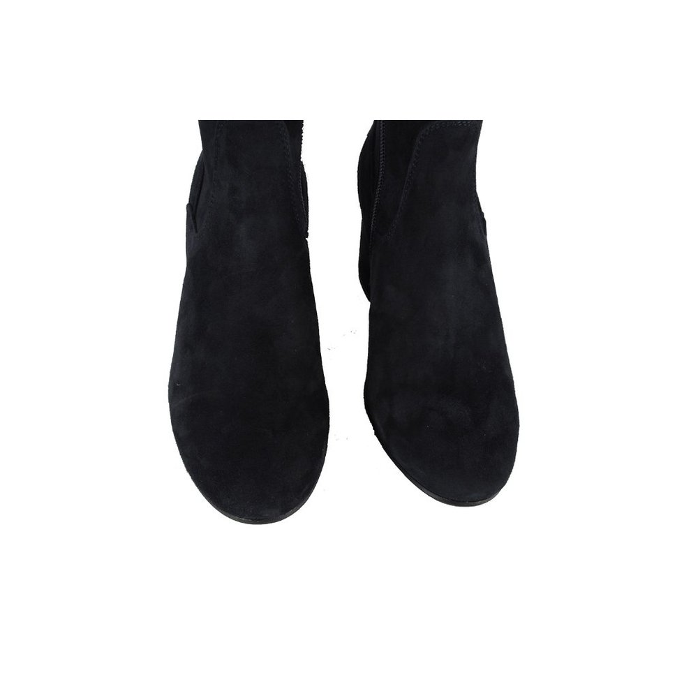 Le Pepe Navy Blue Elastic Suede knee high Boots - Picture 5 of 7